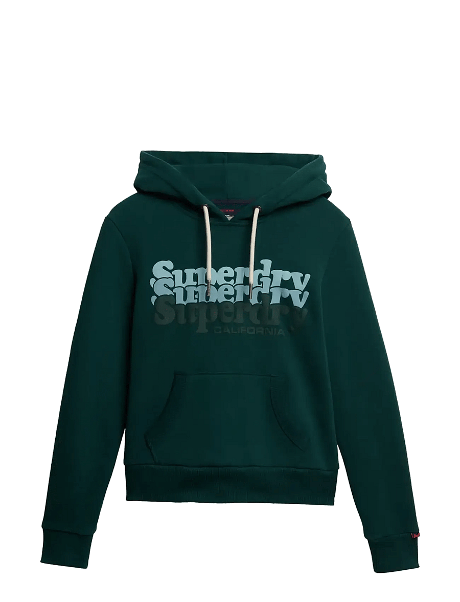 Superdry - STACKED HOOD - hættetrøjer - dark pine green - 1