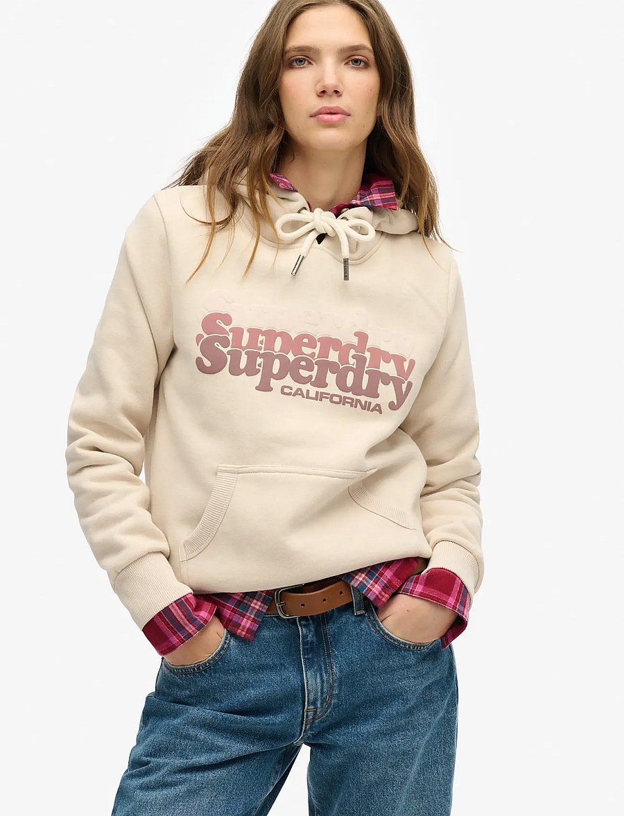 Superdry - STACKED HOOD - hættetrøjer - off grey - 0