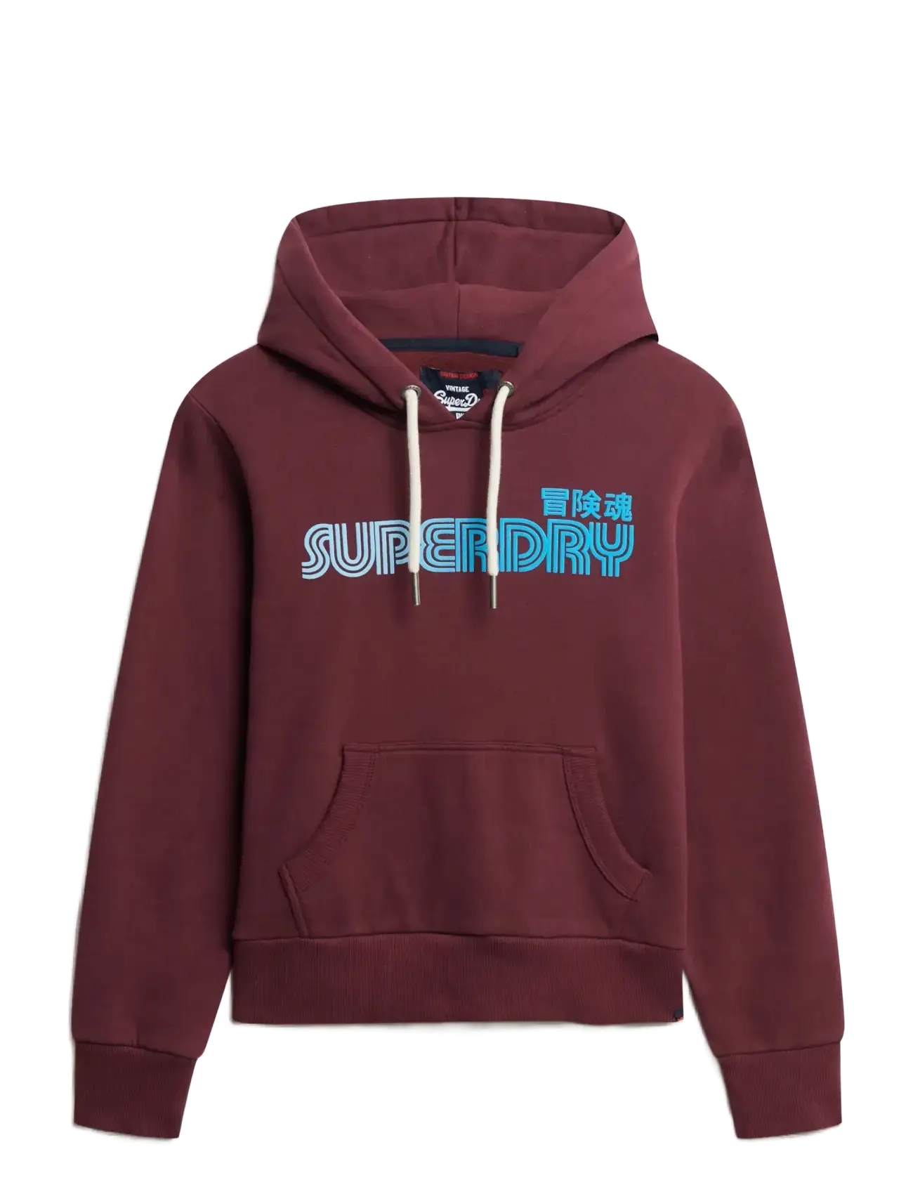 SUPERDRY Faded Core Hood Burgundy - 14 - Damen