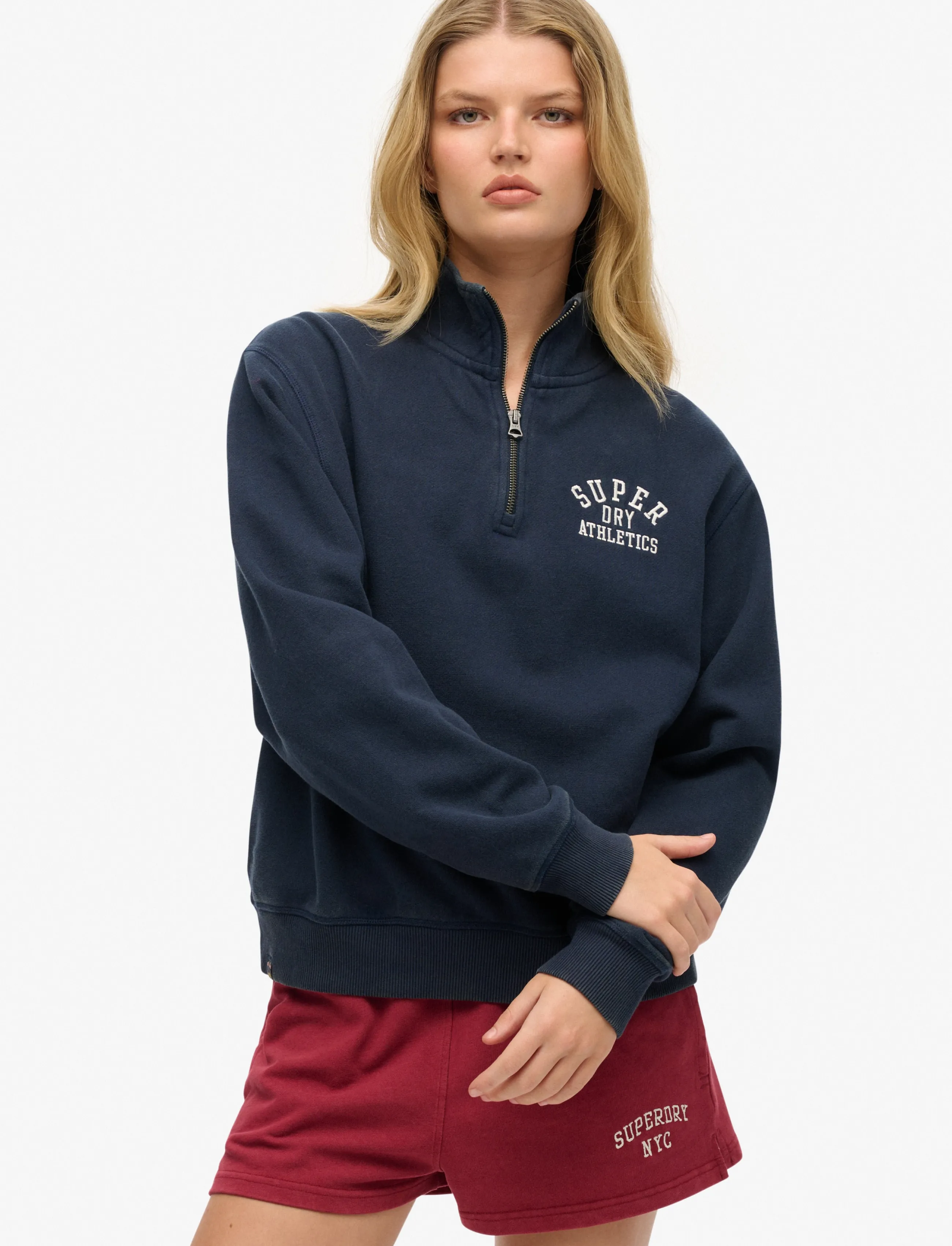 Superdry - ATHLETIC ESSENTIAL HALF ZIP - nautical navy - 0