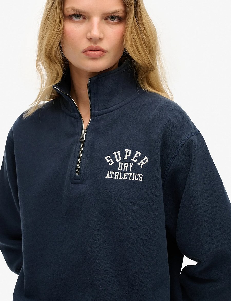 Superdry - ATHLETIC ESSENTIAL HALF ZIP - sweatshirts - nautical navy - 4
