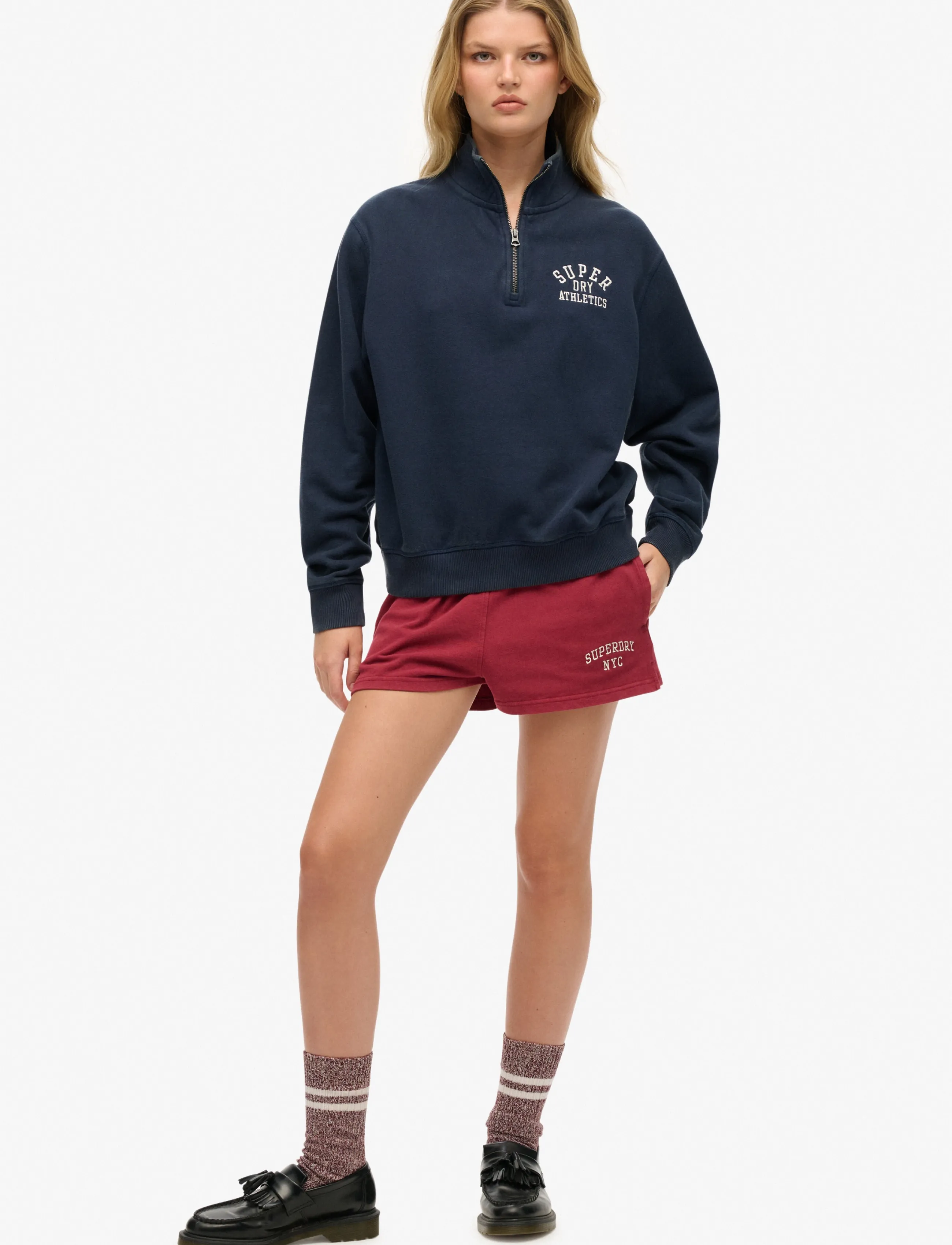 Superdry - ATHLETIC ESSENTIAL HALF ZIP - nautical navy - 5