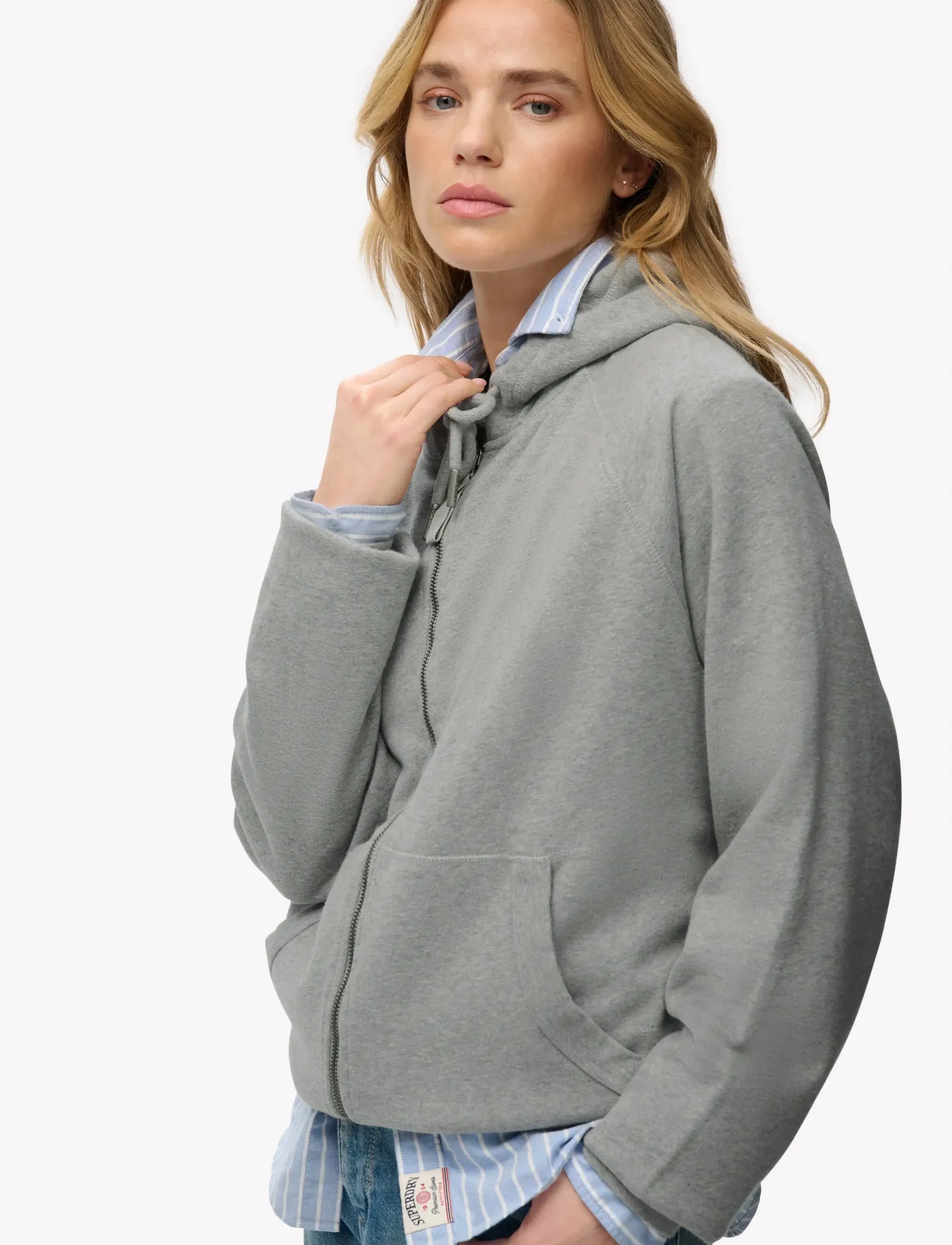 Superdry - STUDIOS RELAXED ZIP HOODIE - hoodies - grey marl - 3