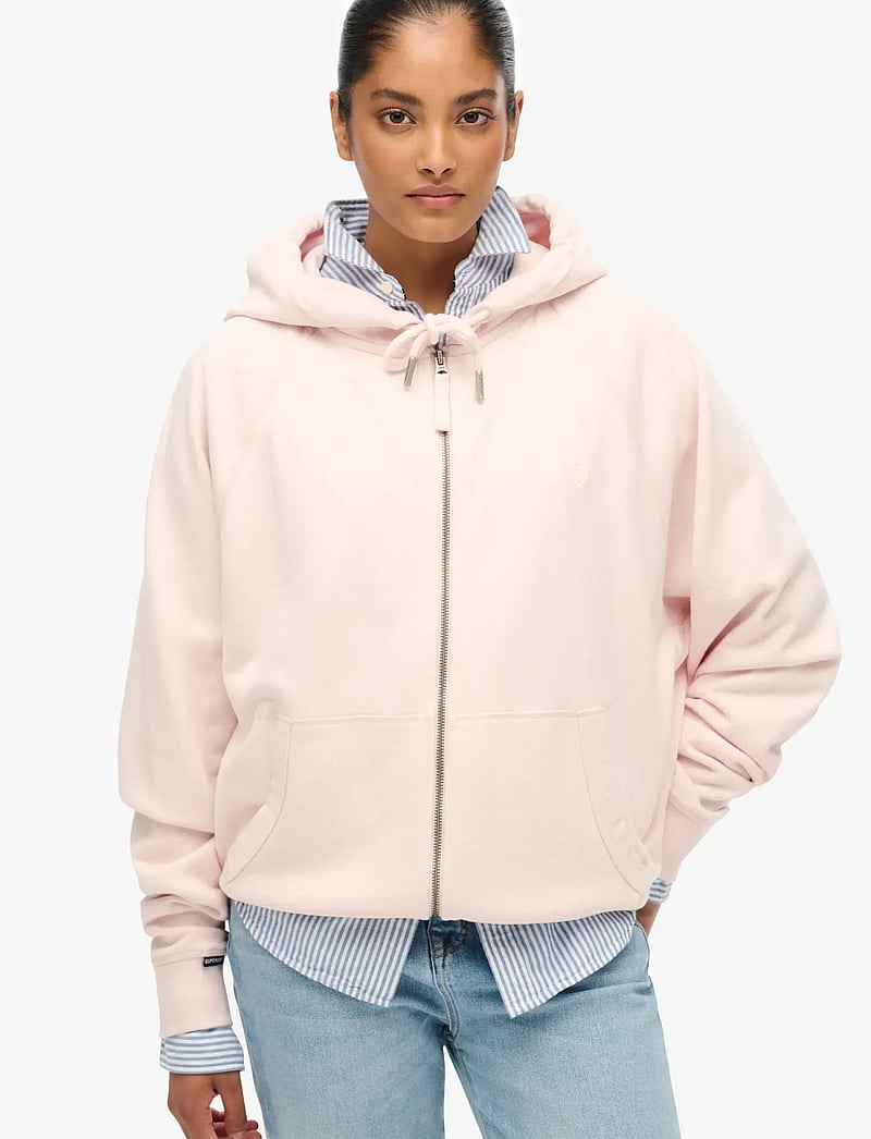 Superdry - STUDIOS RELAXED ZIP HOODIE - hættetrøjer - mauve morn pink - 0