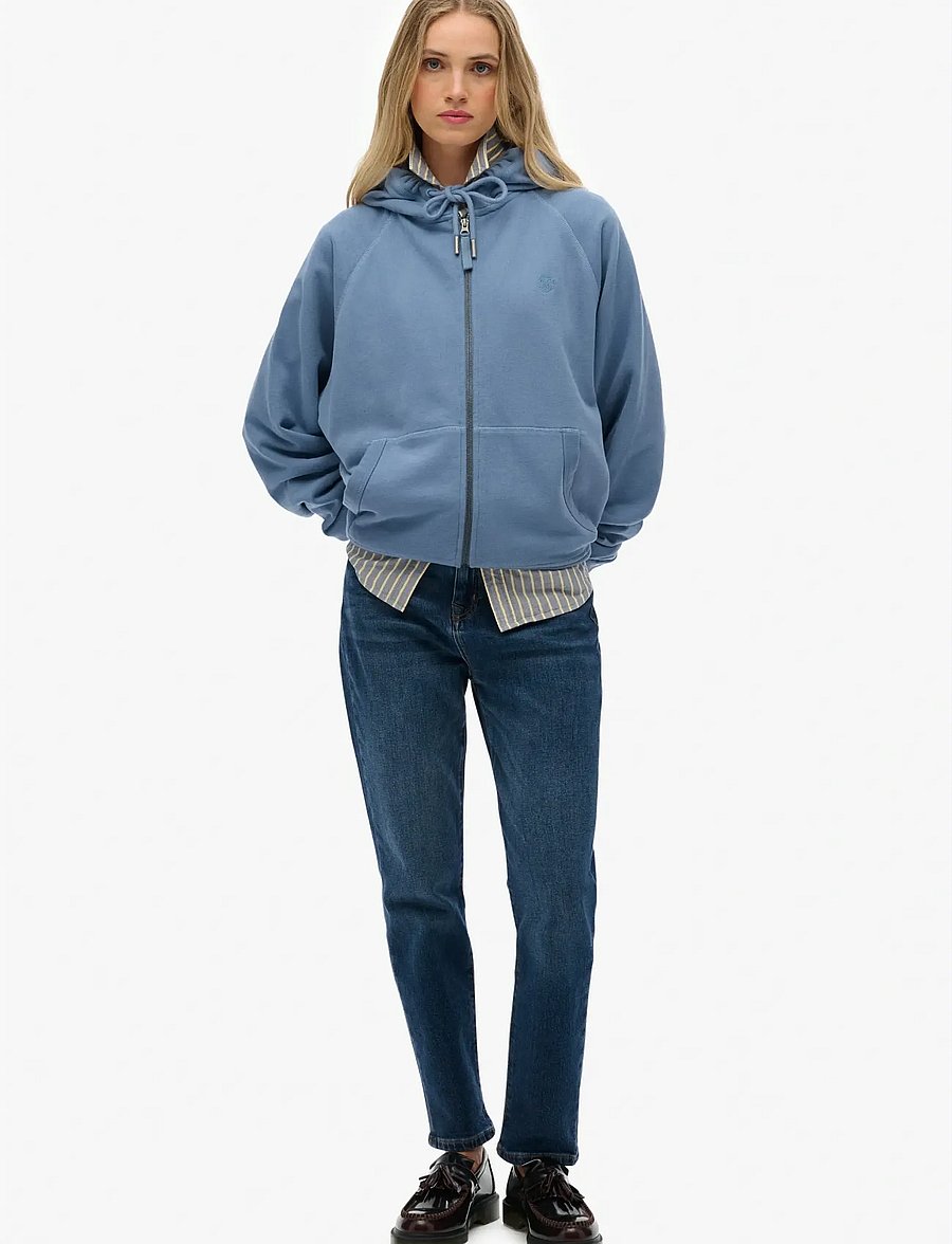 Superdry - STUDIOS RELAXED ZIP HOODIE - hoodies - tidal blue - 4