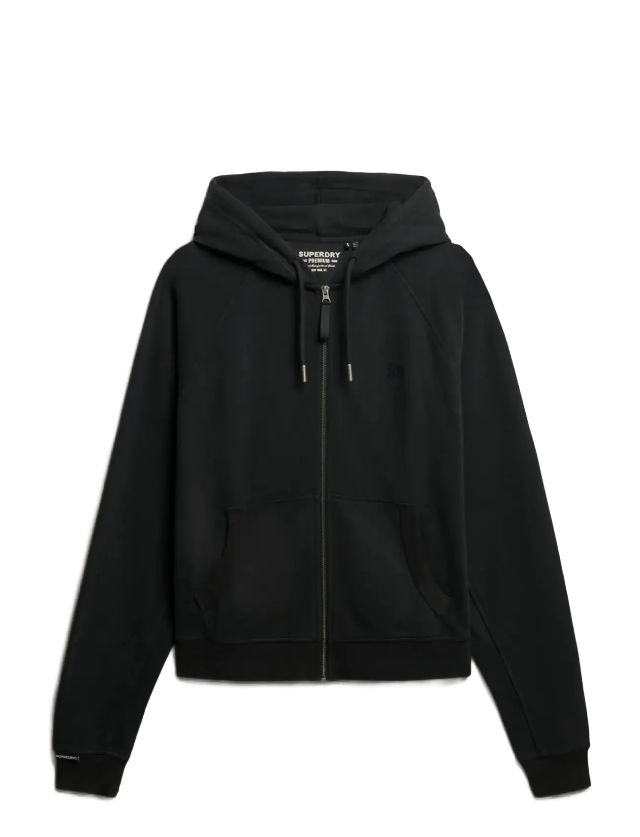 Superdry STUDIOS RELAXED ZIP HOODIE - Tøj - WASHED BLACK / black