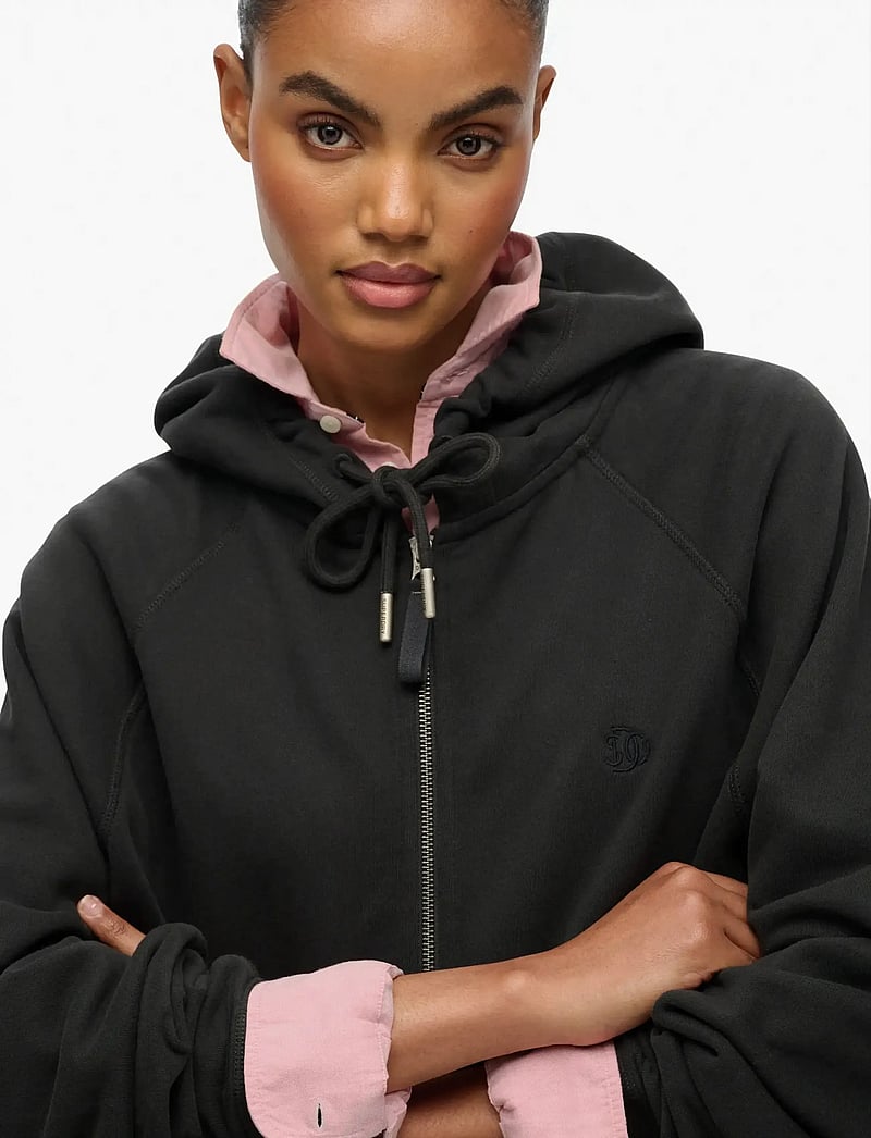 Superdry - STUDIOS RELAXED ZIP HOODIE - hoodies - washed black - 2