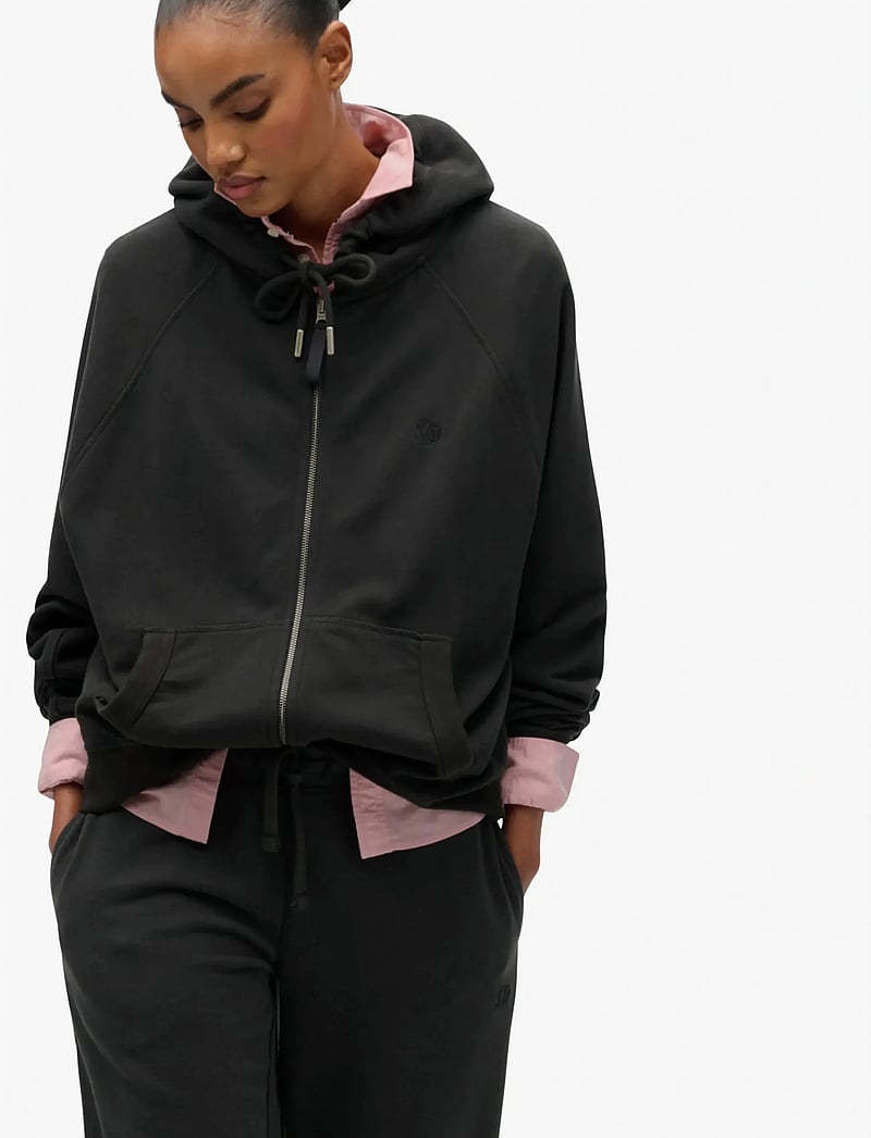 Superdry - STUDIOS RELAXED ZIP HOODIE - hoodies - washed black - 3
