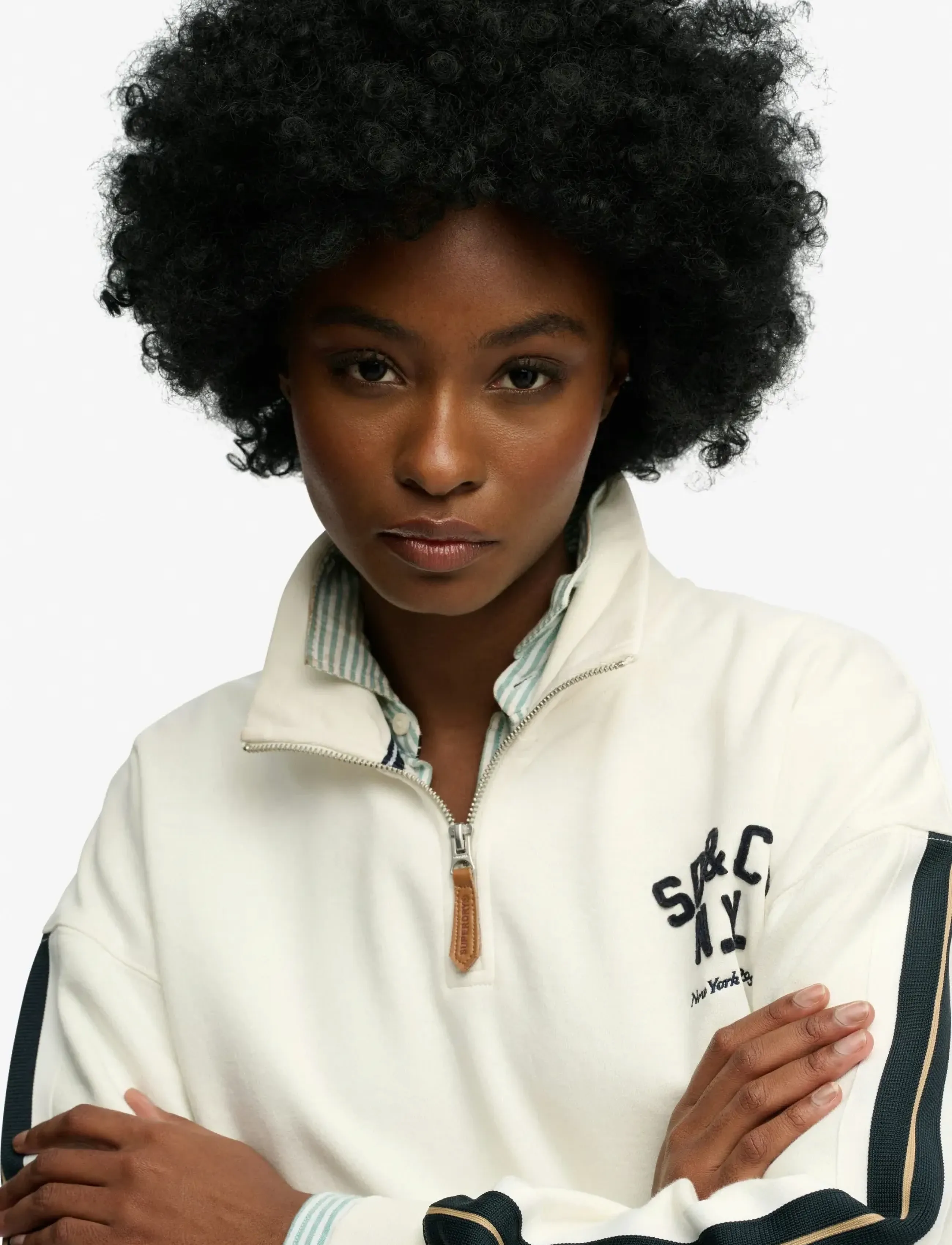 Superdry - COUNTRY CLUB APPLIQUE HALF ZIP - sweatshirts & kapuzenpullover - cream - 4