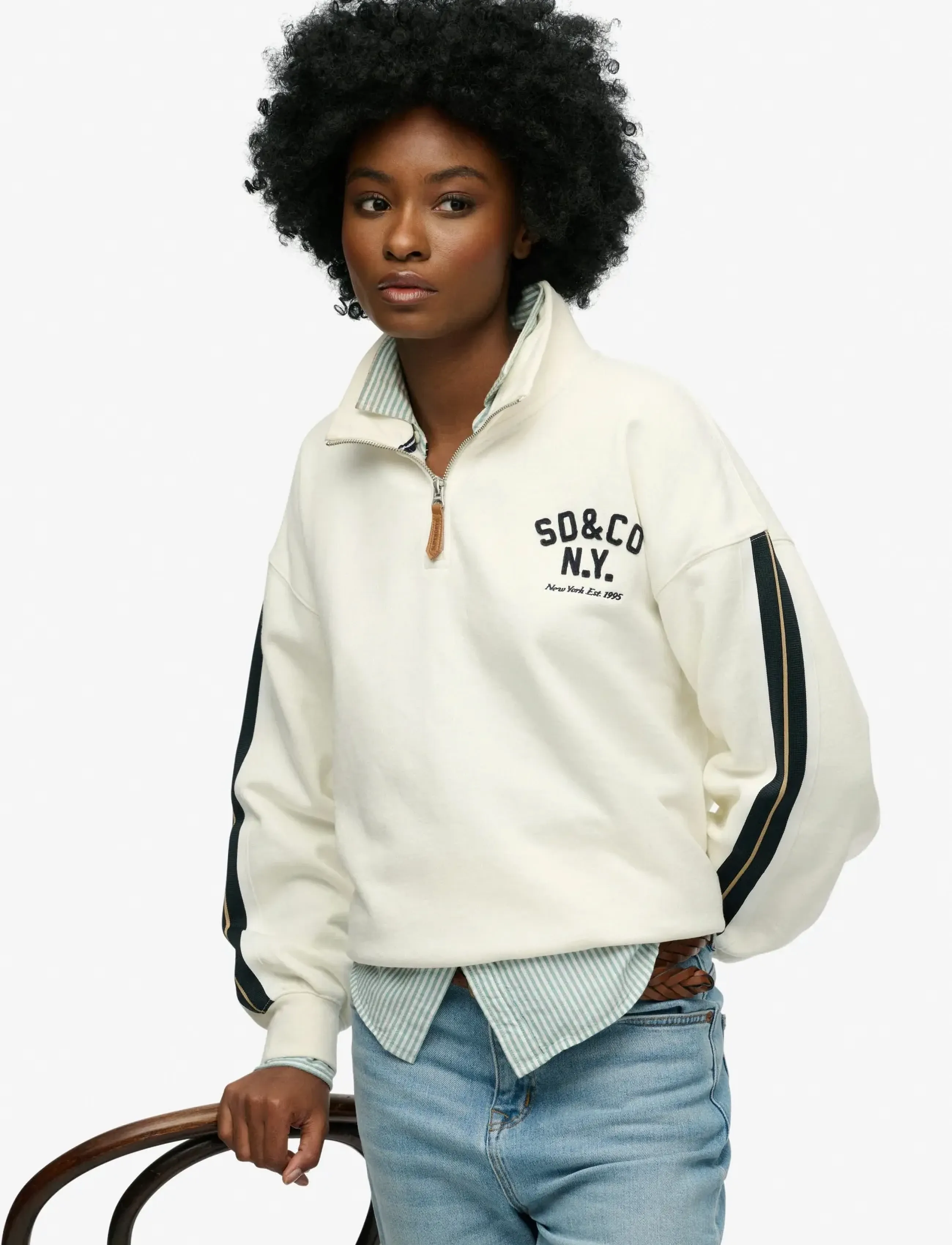 Superdry - COUNTRY CLUB APPLIQUE HALF ZIP - sweatshirts & kapuzenpullover - cream - 5