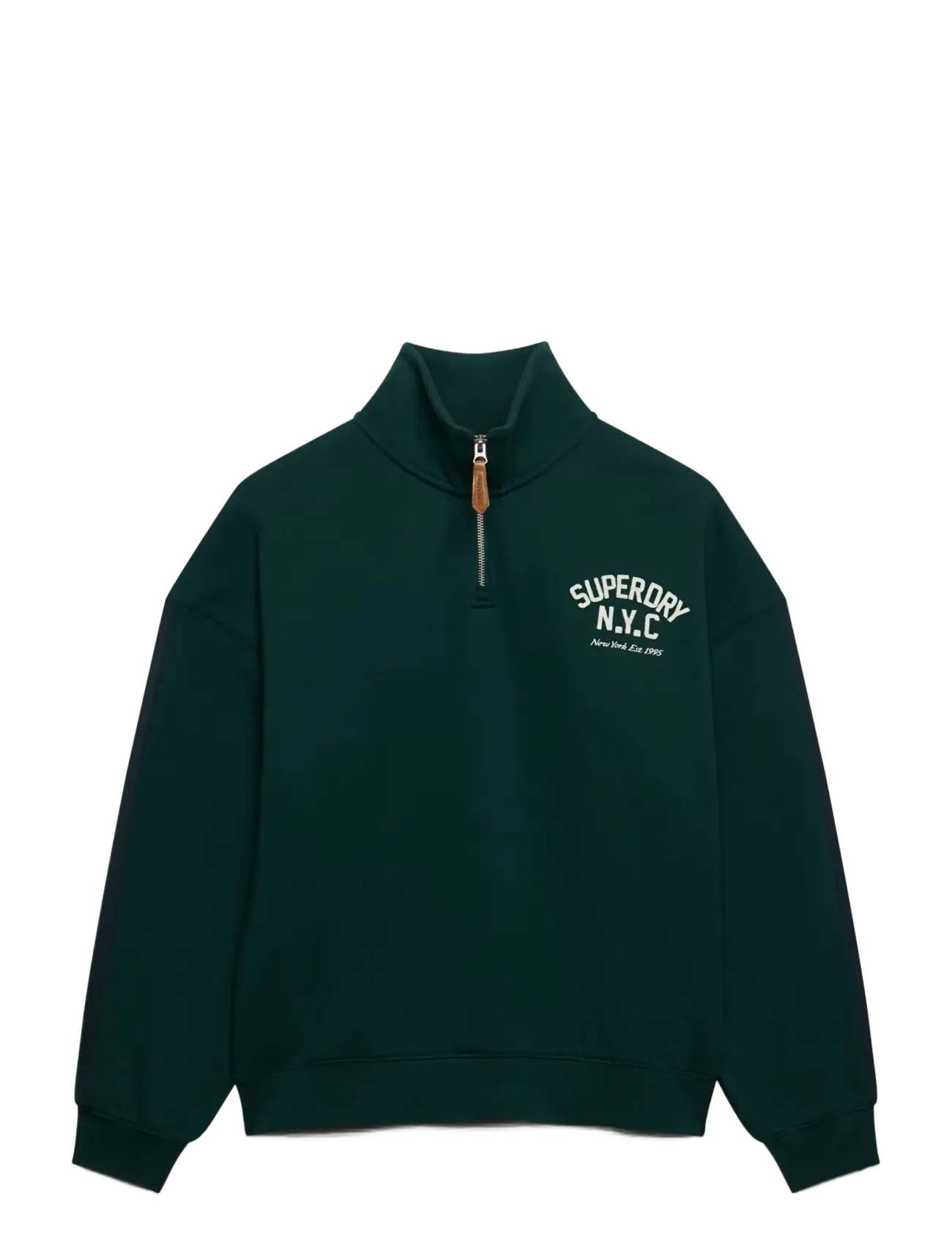 Superdry COUNTRY CLUB APPLIQUE HALF ZIP - Tøj - DARK PINE GREEN / green
