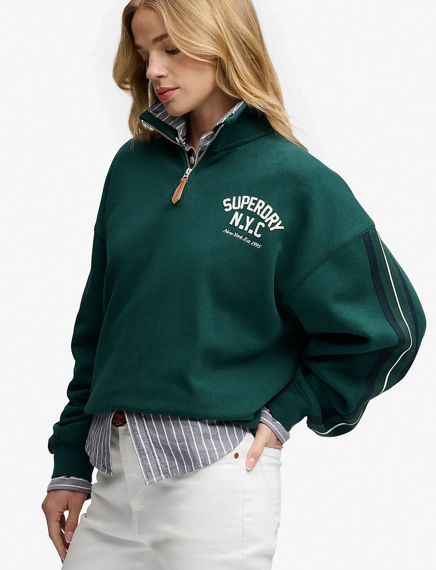 Superdry - COUNTRY CLUB APPLIQUE HALF ZIP - sweatshirts - dark pine green - 4