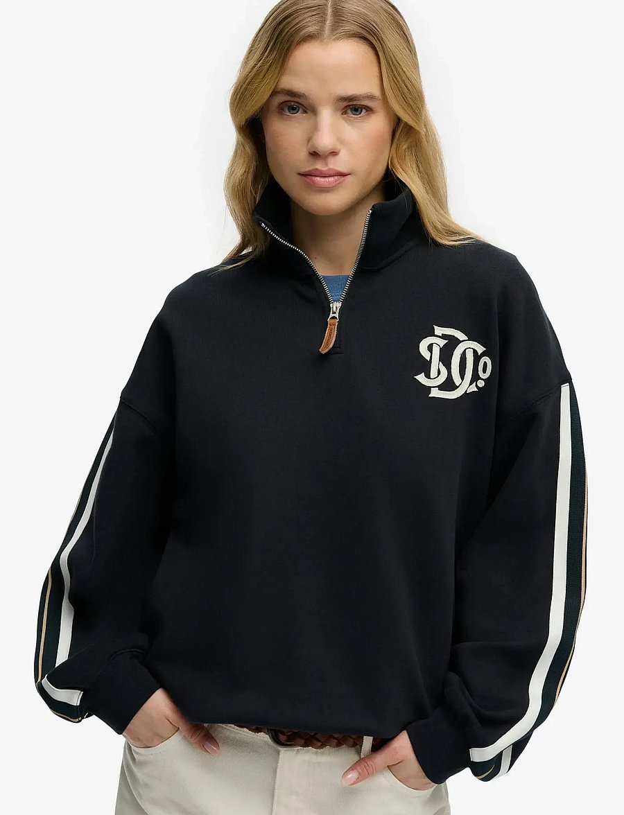 Superdry - COUNTRY CLUB APPLIQUE HALF ZIP - hverdags stil - eclipse navy - 0