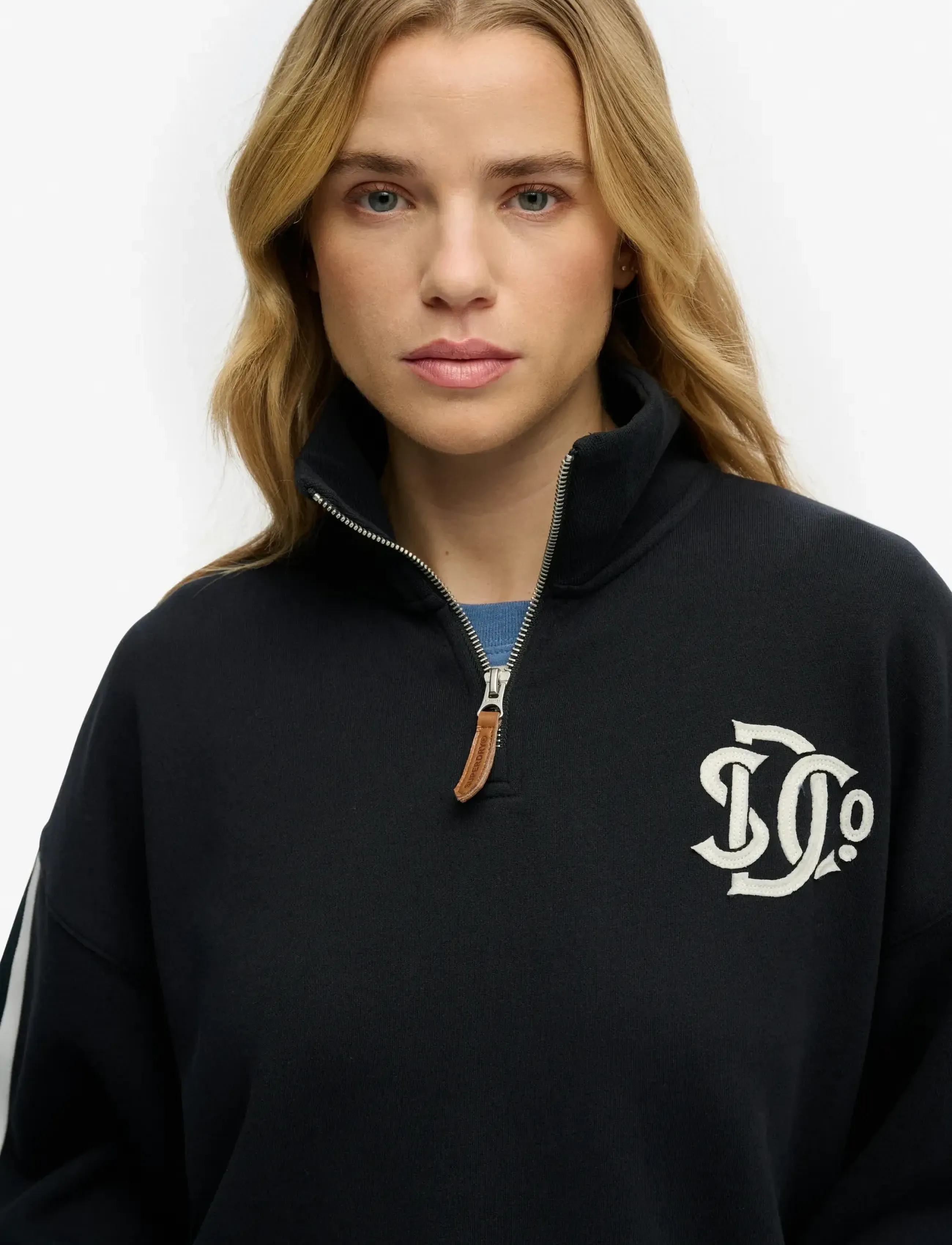 Superdry - COUNTRY CLUB APPLIQUE HALF ZIP - hverdags stil - eclipse navy - 4