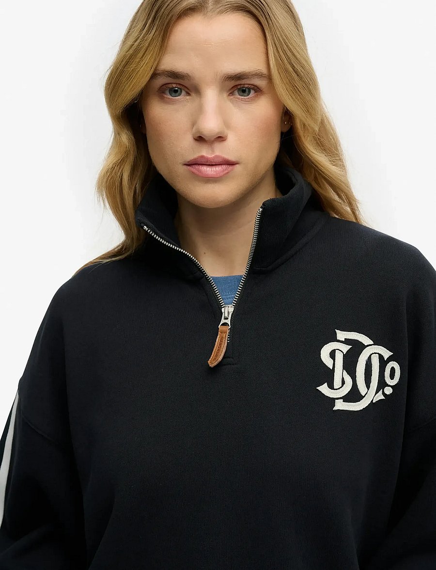 Superdry - COUNTRY CLUB APPLIQUE HALF ZIP - hverdags stil - eclipse navy - 4