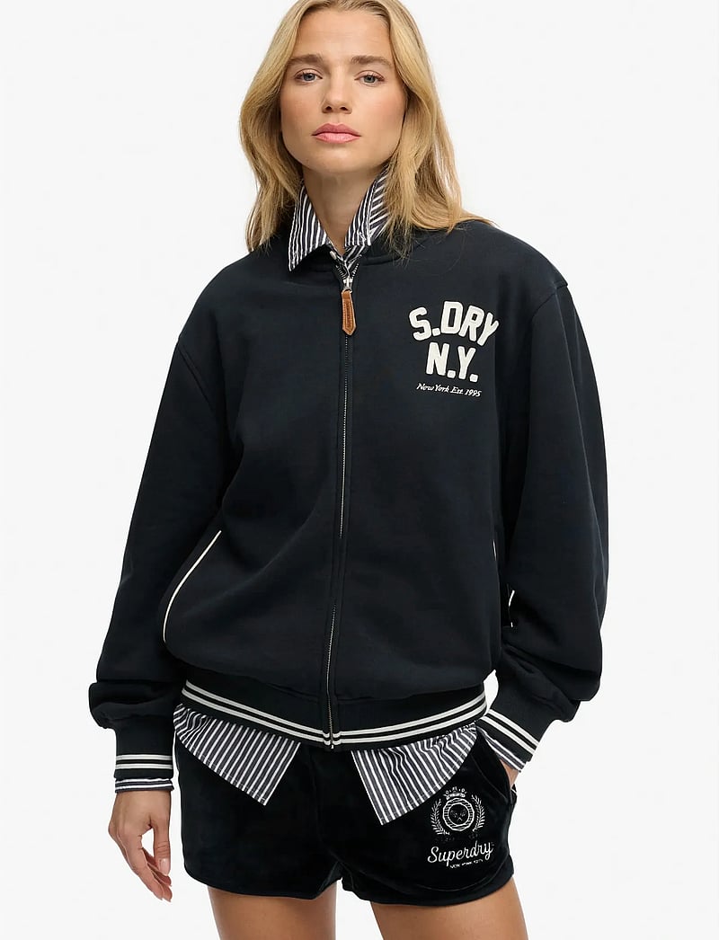 Superdry - COUNTRY CLUB JERSEY BOMBER - Överdelar - eclipse navy - 0