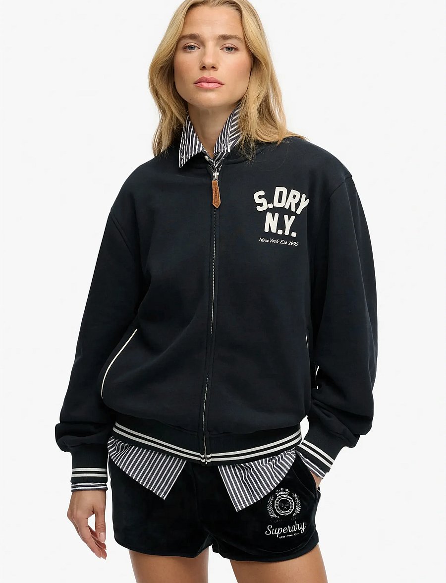 Superdry - COUNTRY CLUB JERSEY BOMBER - overdele - eclipse navy - 0