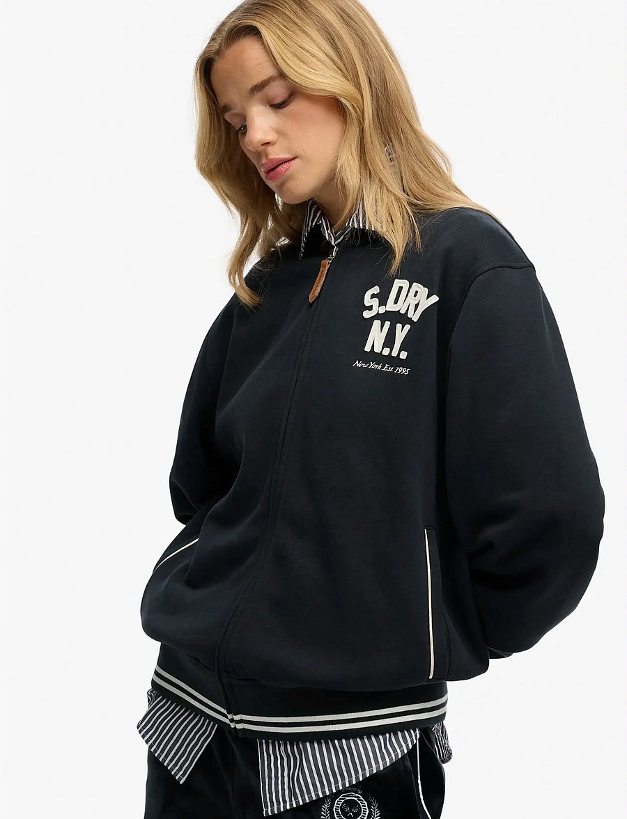 Superdry - COUNTRY CLUB JERSEY BOMBER - overdele - eclipse navy - 4