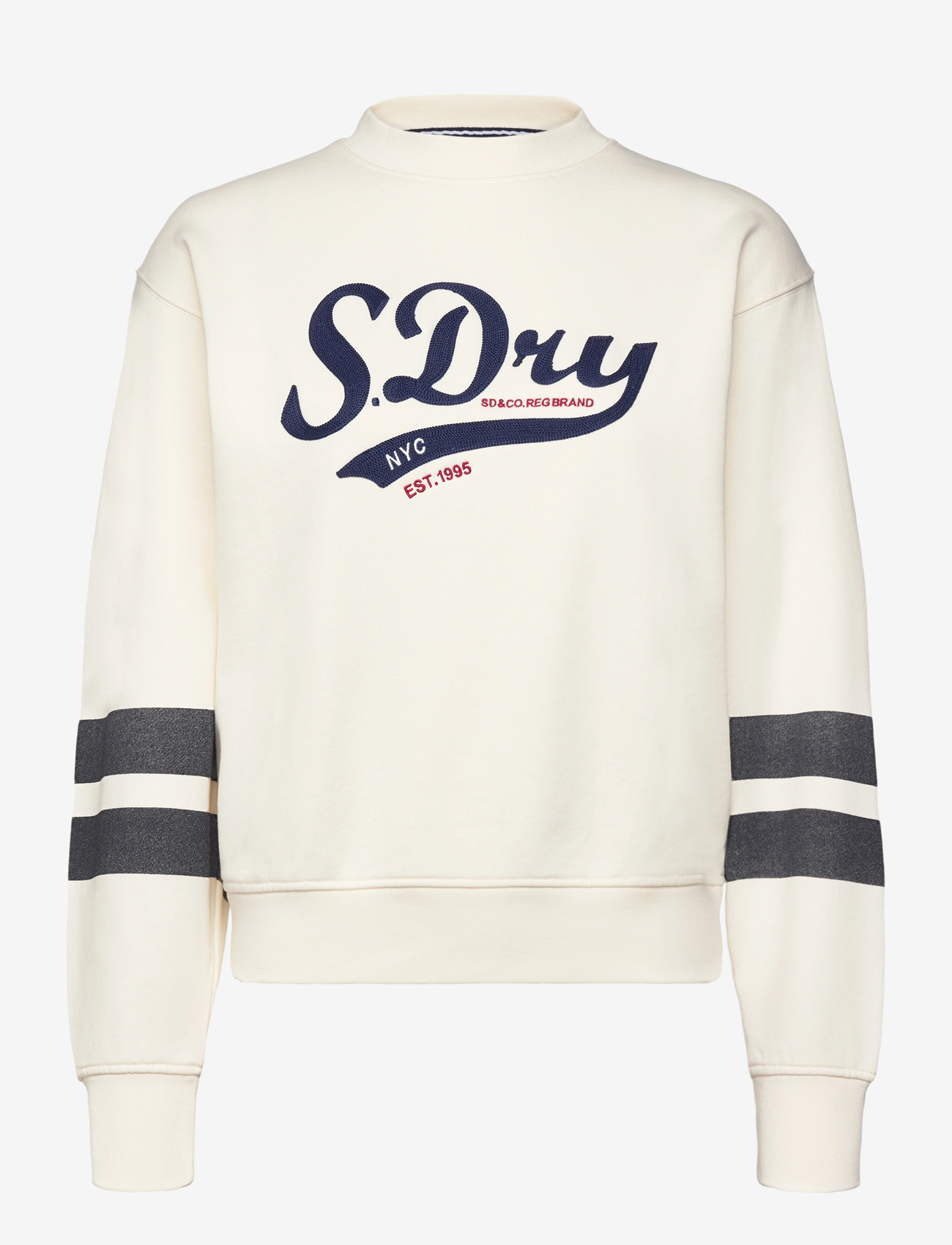 Superdry - VARSITY SCRIPT LOOSE CREW - sweatshirts & huvtröjor - cream - 1