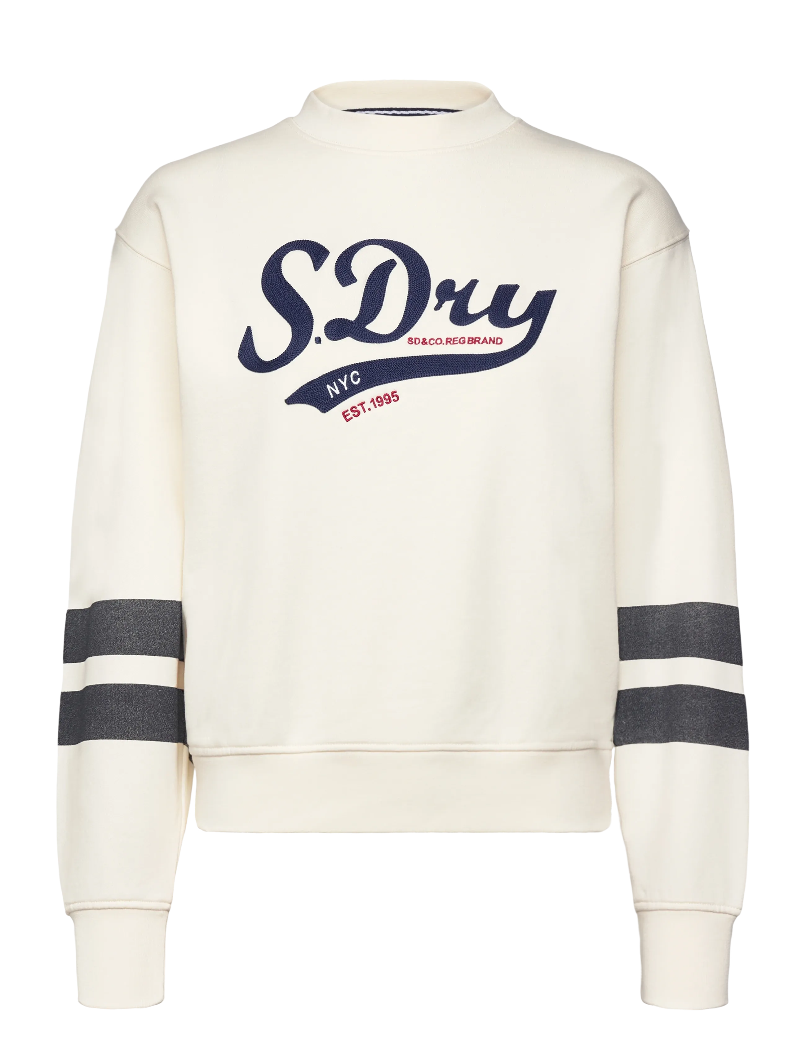 Superdry VARSITY SCRIPT LOOSE CREW - Põhitooted - CREAM / cream