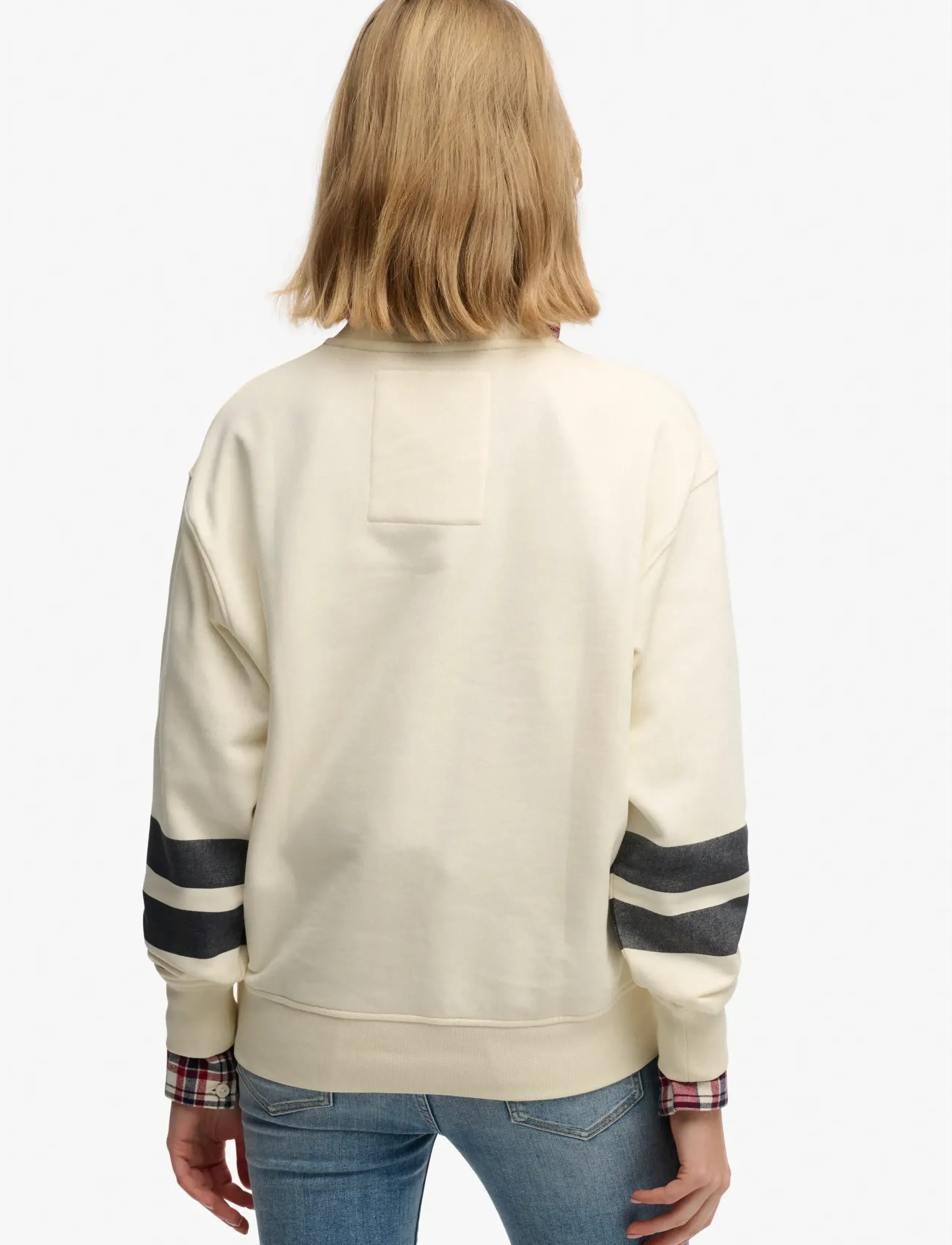 Superdry Varsity Script Loose Loose beige sweatshirt dam – bild 7