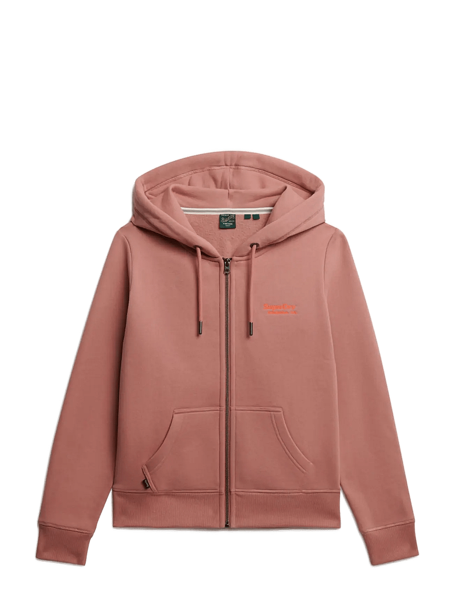 Superdry - ESSENTIAL LOGO ZIP HOODIE - hættetrøjer - ash rose - 1