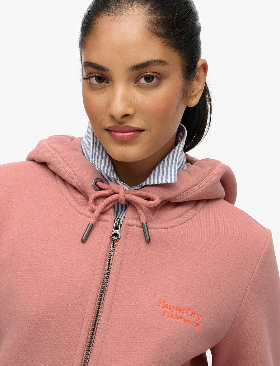 Superdry - ESSENTIAL LOGO ZIP HOODIE - hættetrøjer - ash rose - 4