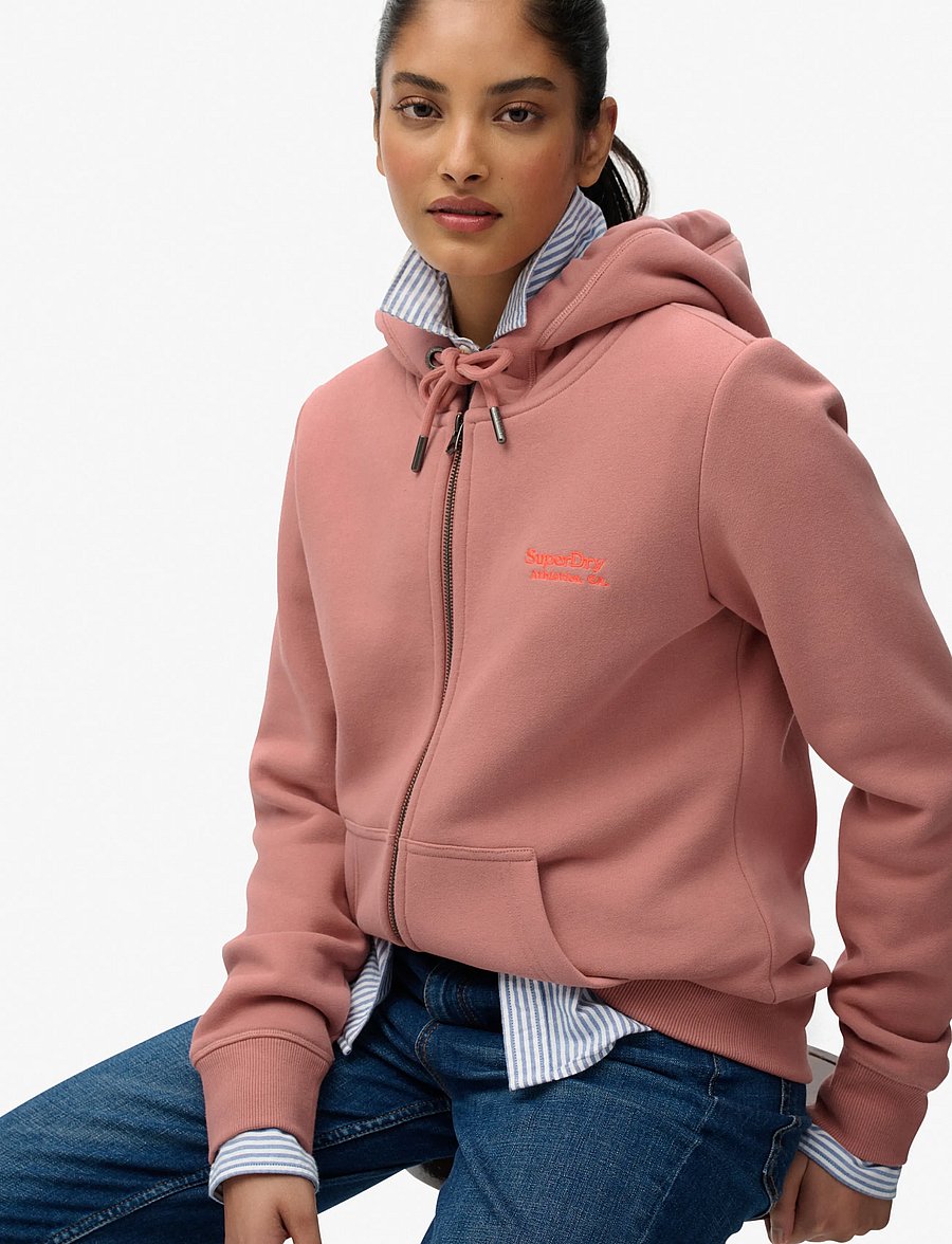 Superdry - ESSENTIAL LOGO ZIP HOODIE - hættetrøjer - ash rose - 5