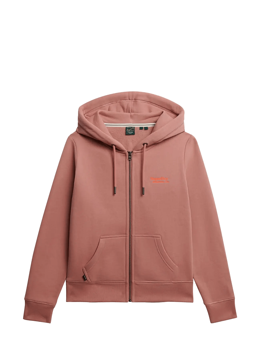 Superdry - ESSENTIAL LOGO ZIP HOODIE - hættetrøjer - ash rose - 2