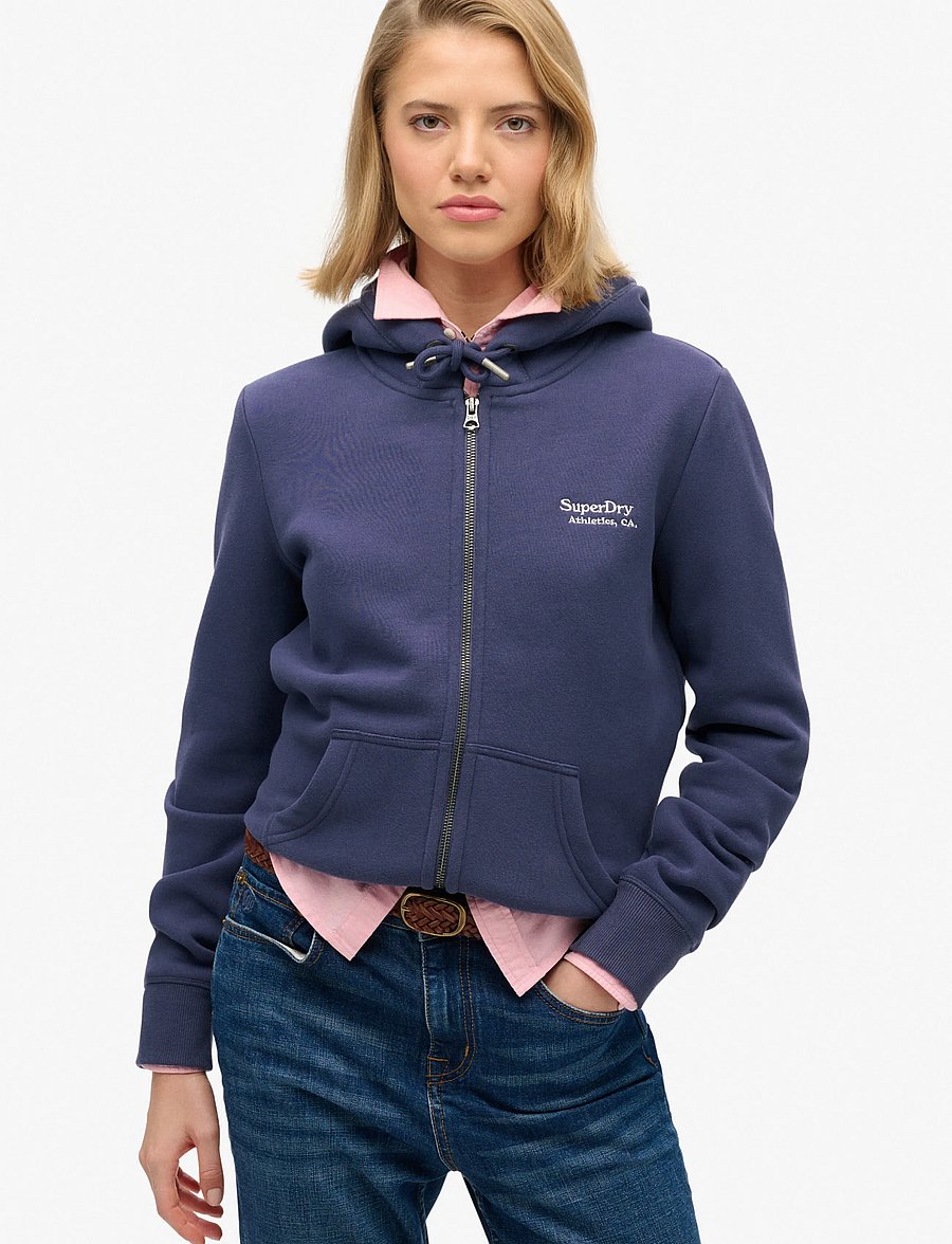Superdry - ESSENTIAL LOGO ZIP HOODIE - kapuzenpullover - mariner navy - 0