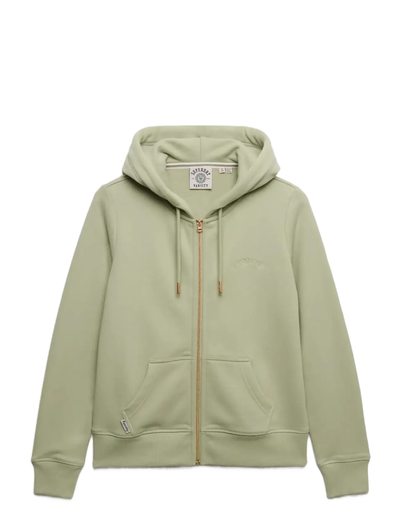Superdry ESSENTIAL LOGO ZIPHOOD HB - Kapuutsiga dressipluusid - DUSTY SAGE / green