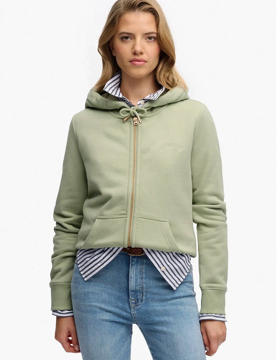 Superdry - ESSENTIAL LOGO ZIPHOOD HB - hoodies - dusty sage - 0