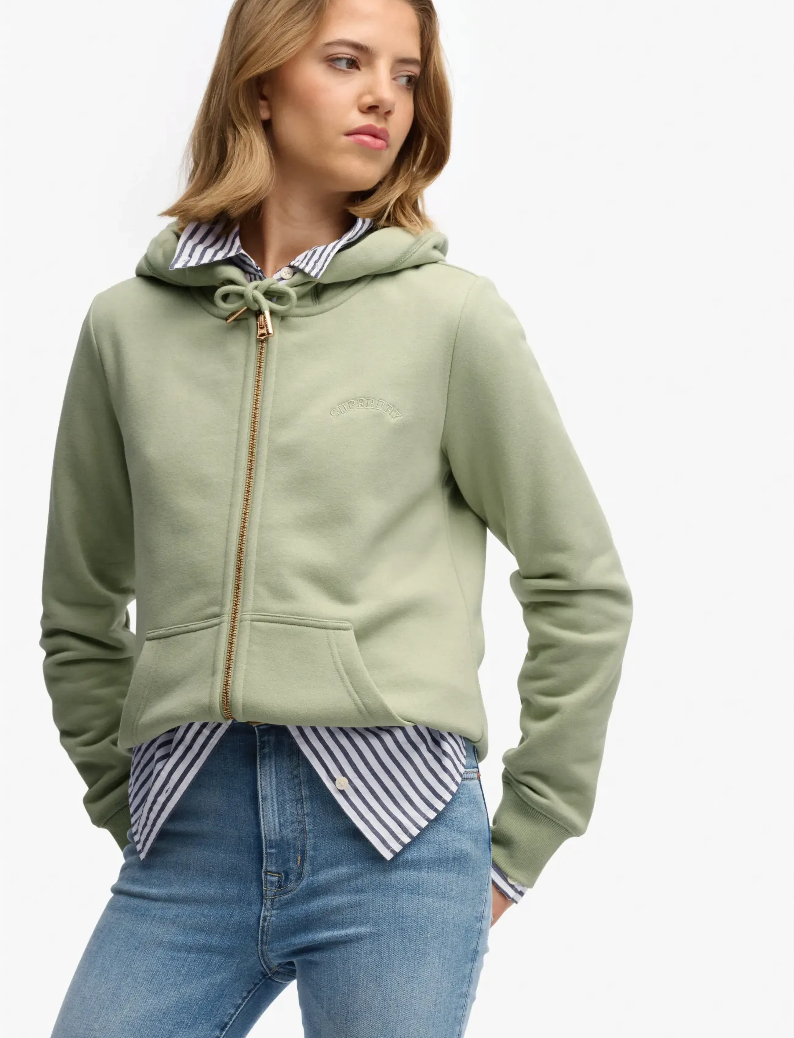 Superdry - ESSENTIAL LOGO ZIPHOOD HB - hoodies - dusty sage - 4