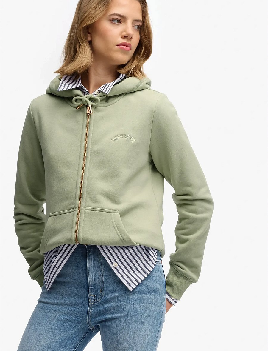 Superdry - ESSENTIAL LOGO ZIPHOOD HB - hoodies - dusty sage - 4