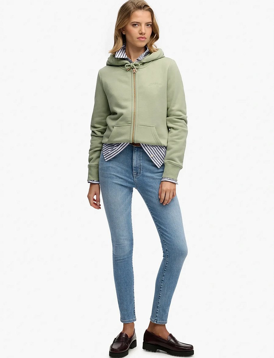Superdry - ESSENTIAL LOGO ZIPHOOD HB - hoodies - dusty sage - 5