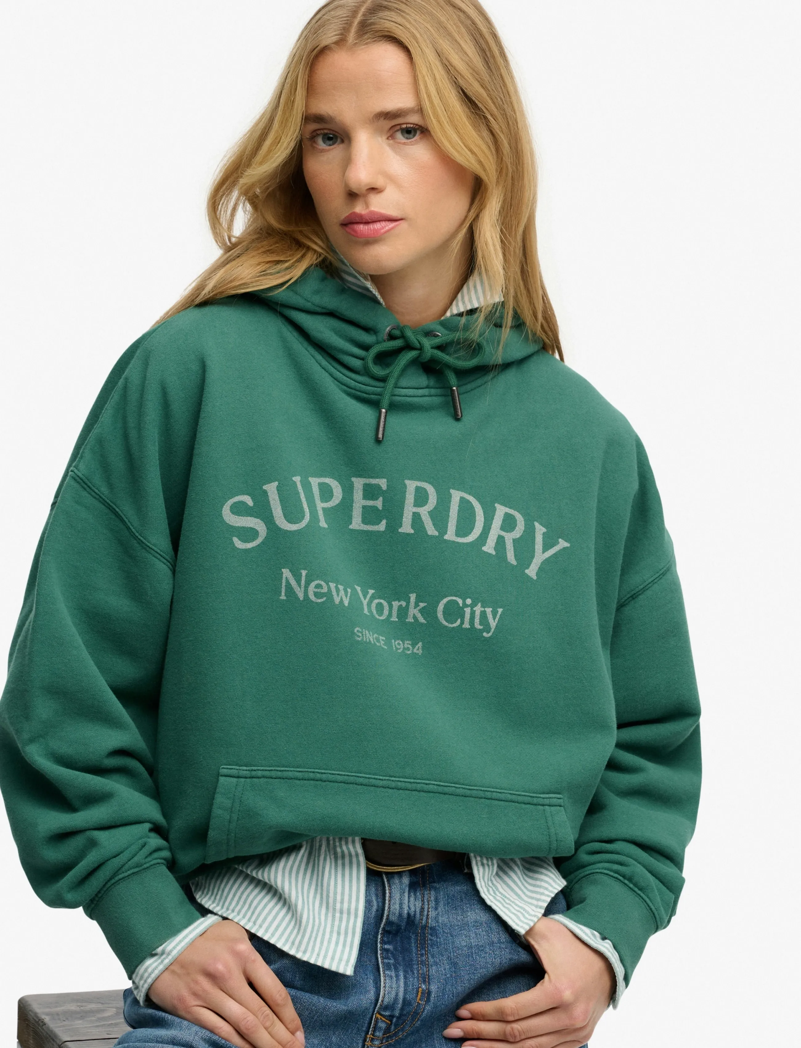 Superdry - LUXE CASUAL RELAXED HOOD - kapuzenpullover - pine green - 5