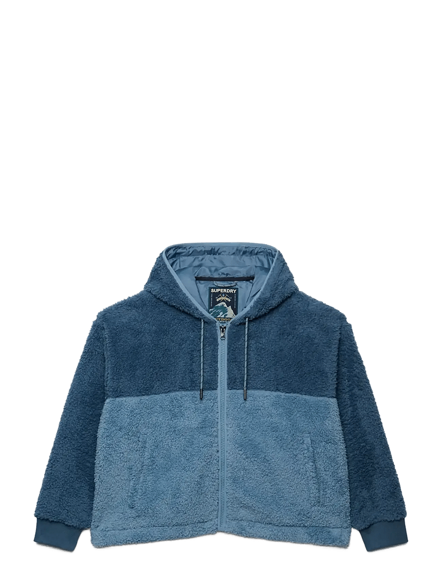 Superdry - SUPER SOFT ZIPHOOD - vinterjackor - washed denim bl/dry slate blue - 1