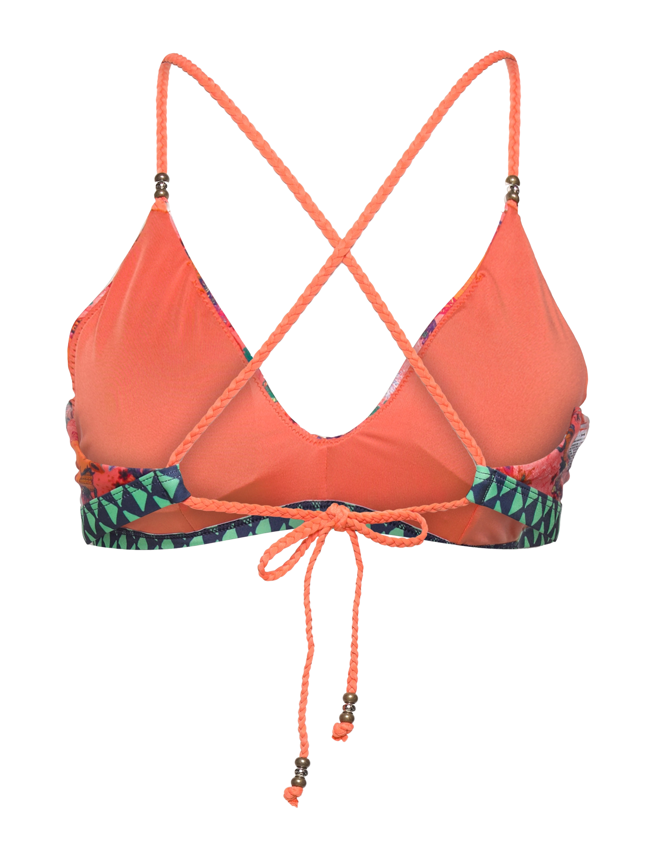 Superdry - VINTAGE TROPICAL BIKINI TOP - mixed print coral - 1