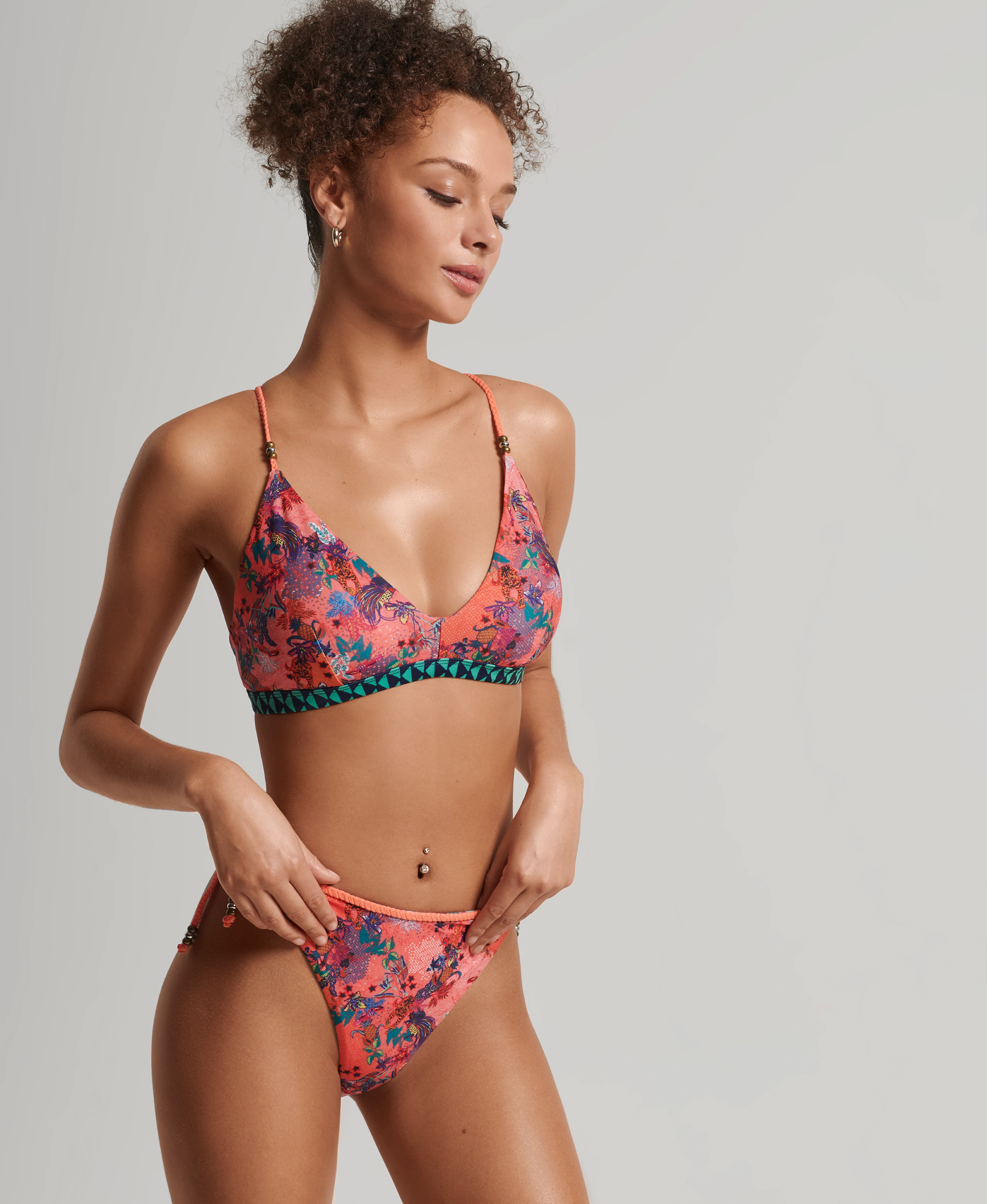 Superdry - VINTAGE TROPICAL BIKINI TOP - mixed print coral - 2
