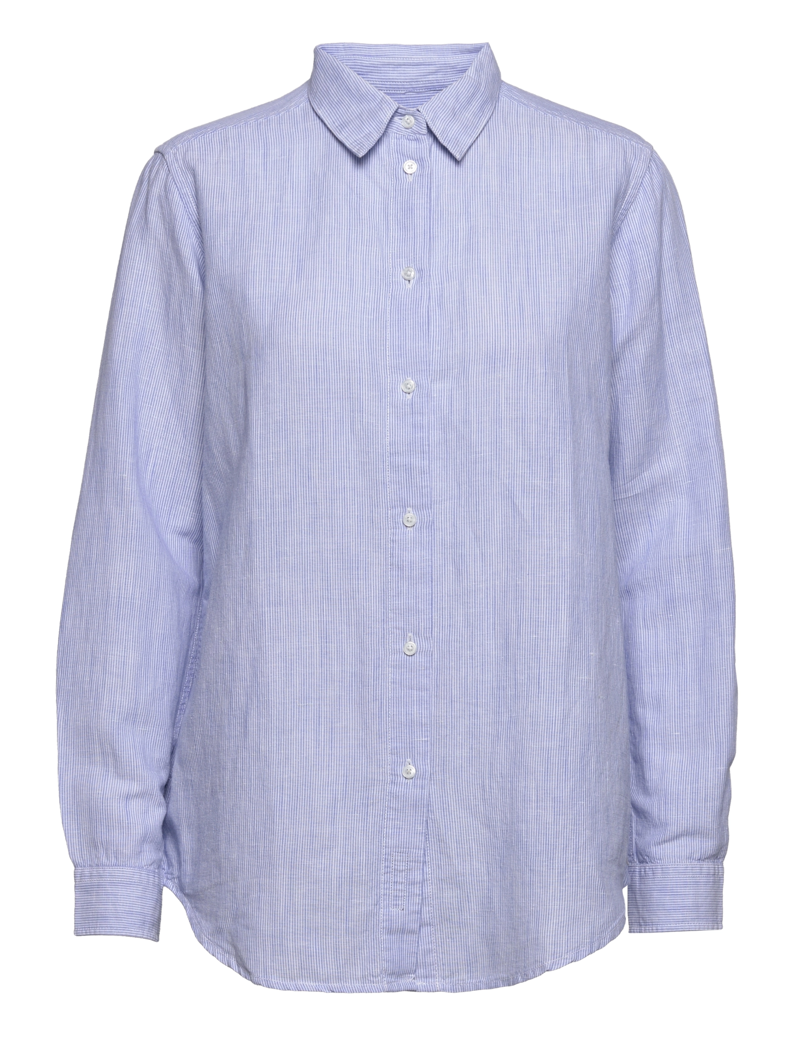 LINEN BOYFRIEND SHIRT - BLUE BONNET STRIPE