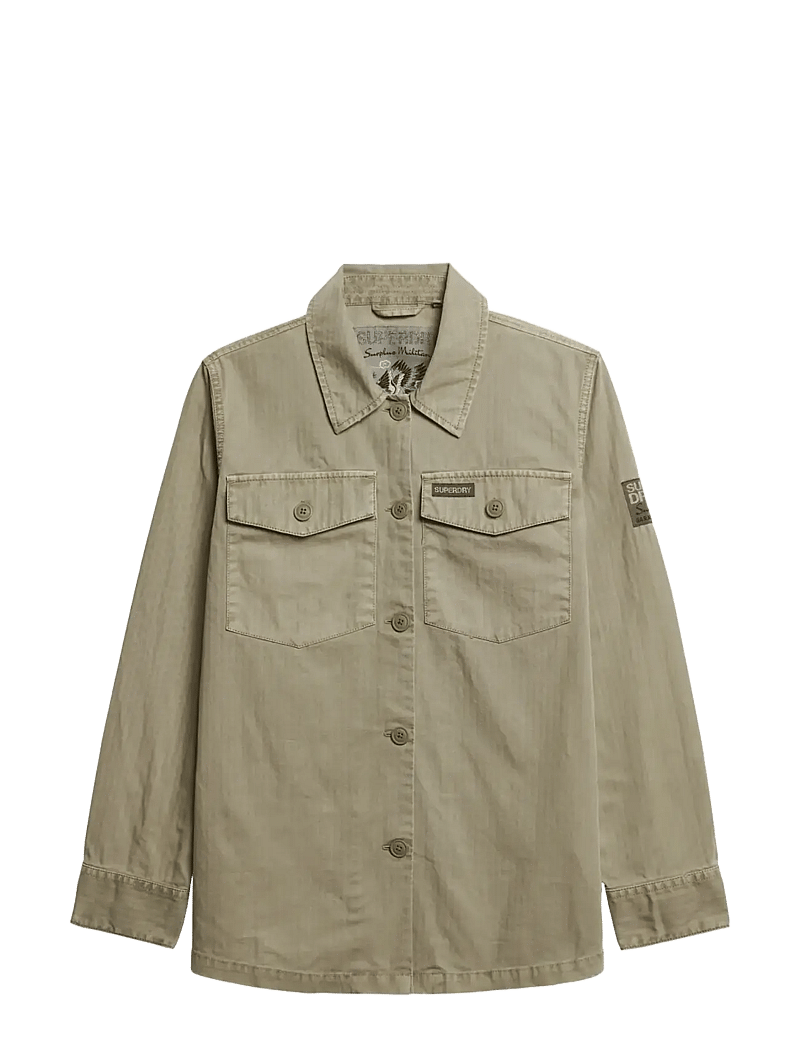 Superdry - MILITARY OVERSHIRT - overshirts - dark sage green - 1