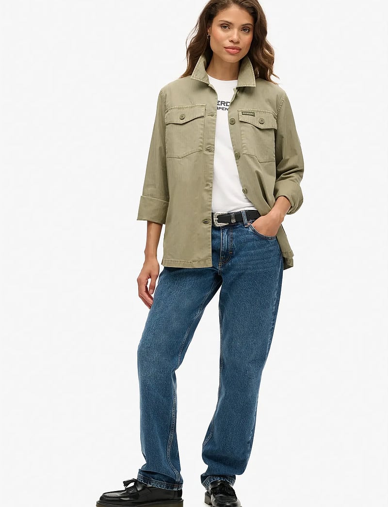 Superdry - MILITARY OVERSHIRT - overshirts - dark sage green - 3