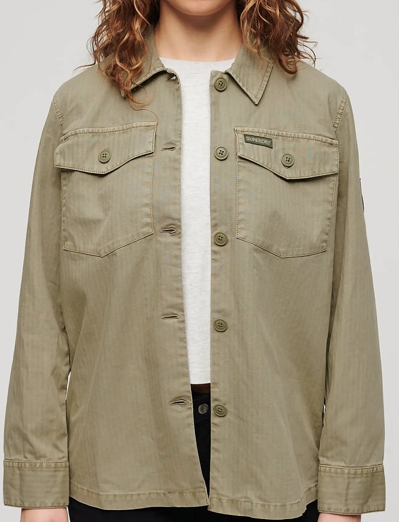 Superdry - MILITARY OVERSHIRT - overshirts - dark sage green - 4