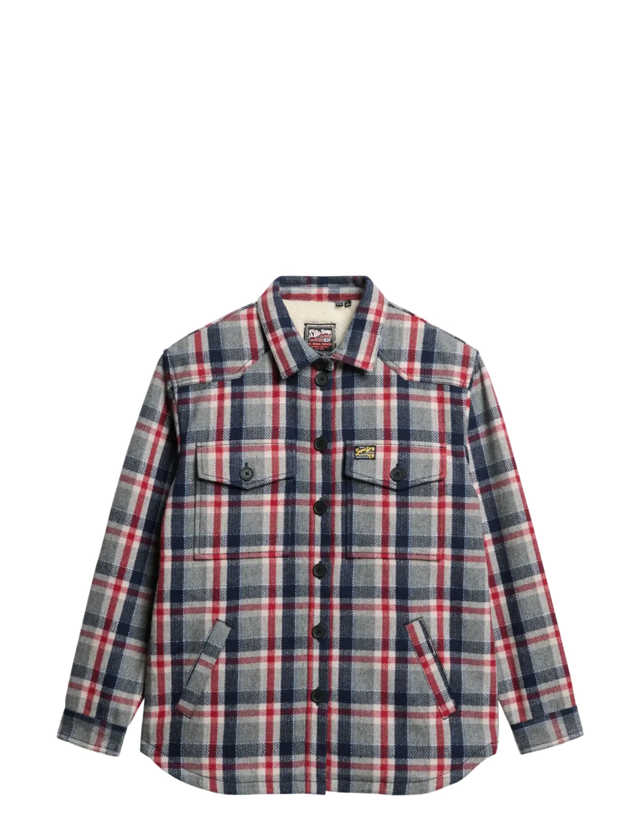 Superdry - BORG CHECK OVERSHIRT - spring jackets - red/grey check - 1
