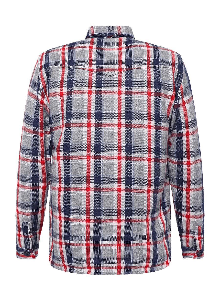 Superdry - BORG CHECK OVERSHIRT - overshirts - red/grey check - 2