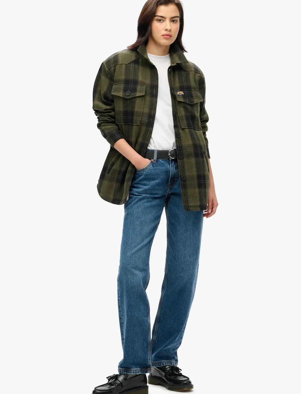 Superdry - BORG CHECK OVERSHIRT - efterårsjakker - roderick check olive - 2