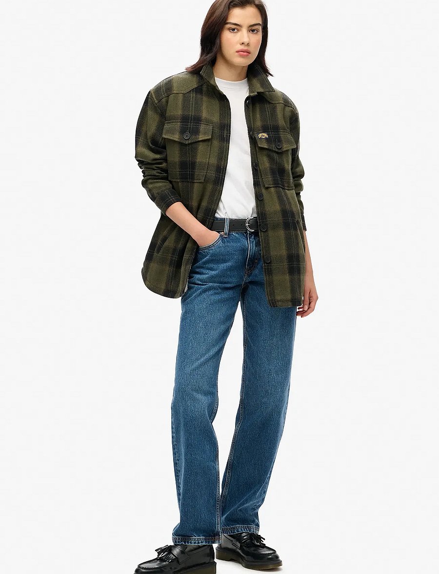 Superdry - BORG CHECK OVERSHIRT - frühlingsjacken - roderick check olive - 2