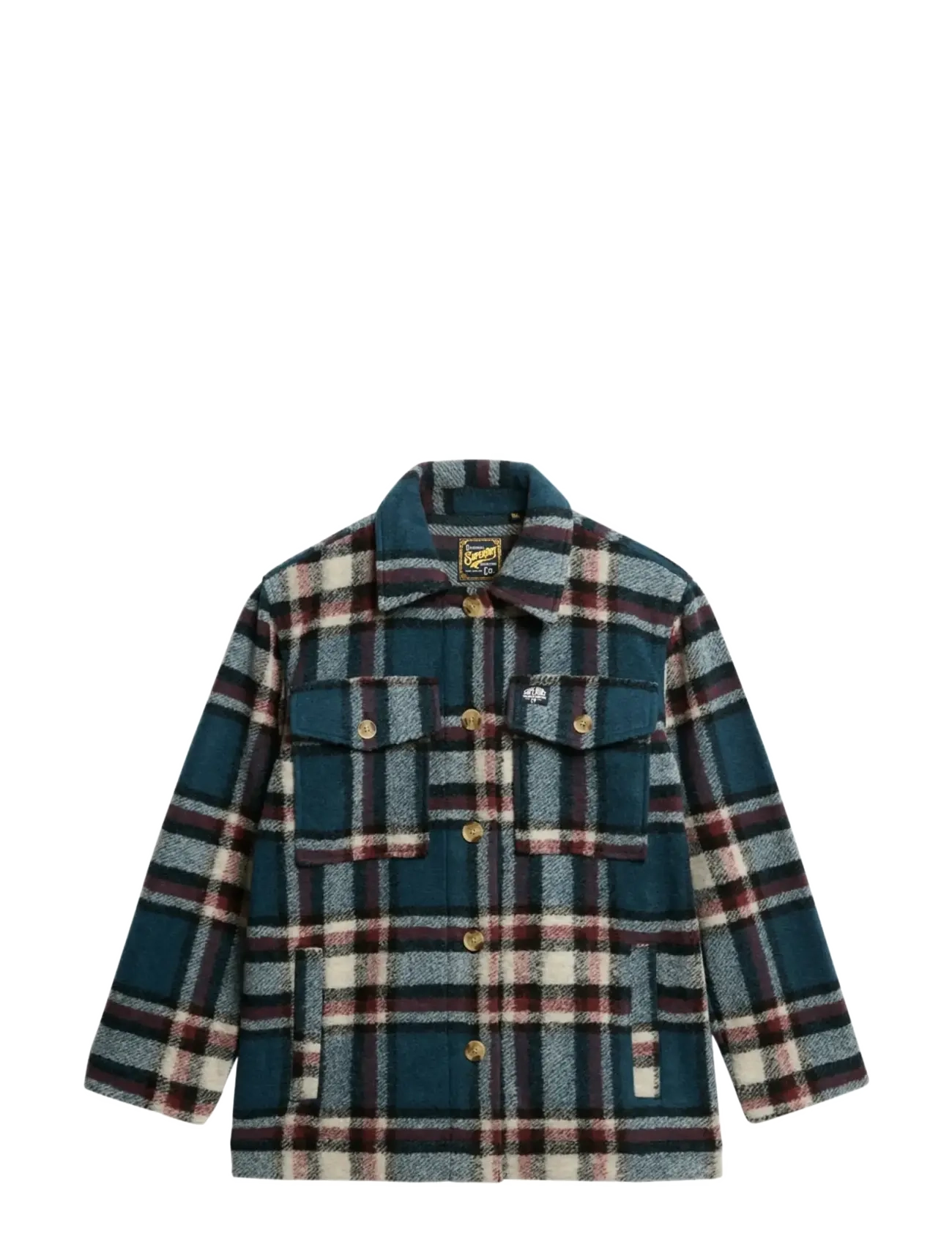 Superdry - HEAVYWEIGHT UNLINED OVERSHIRT - talvejoped - petrol blue check - 1