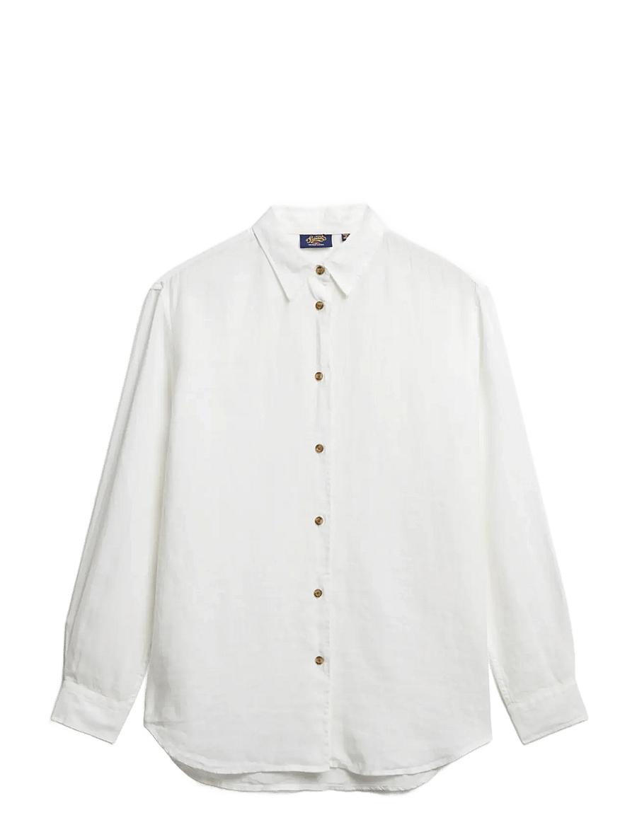 Superdry - CASUAL LINEN BOYFRIEND SHIRT - leinenhemden - optic - 1