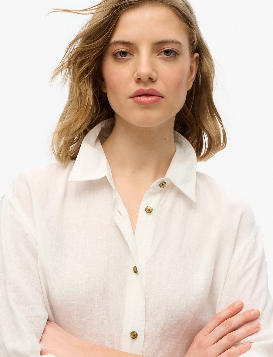 Superdry - CASUAL LINEN BOYFRIEND SHIRT - leinenhemden - optic - 4